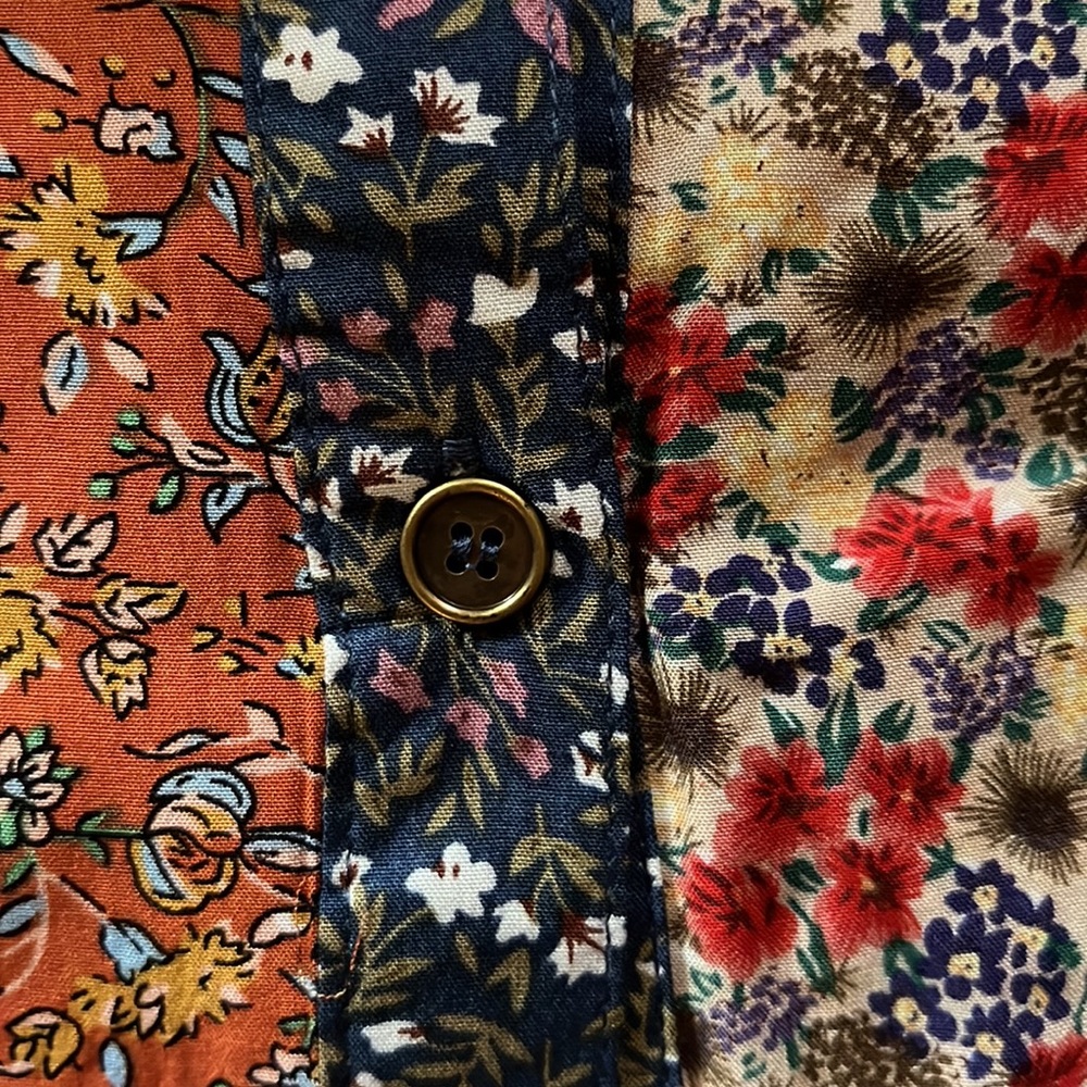 NWT Natural Life Esme Shirt Dress - Rust Blue Mix Print - Picture 10 of 14